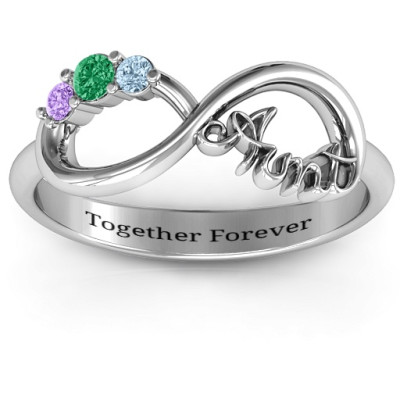 Aunt's Infinite Love Ring with Stones - Handmade By AOL Special