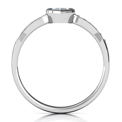 Bezel Set Love Ring with Accents - Handmade By AOL Special
