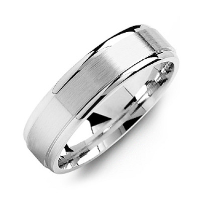 Brushed Centre Men's Ring with Polished Edges - Handmade By AOL Special