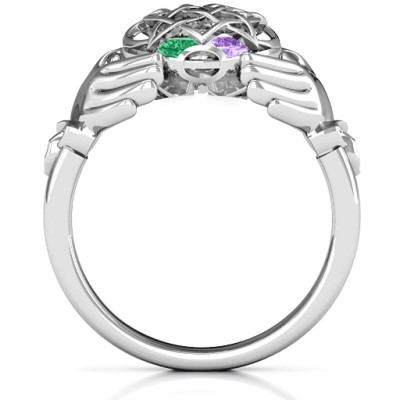 Caged Hearts Celtic Claddagh Ring - Handmade By AOL Special
