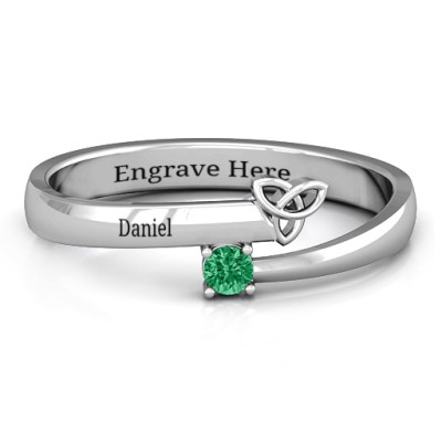 Celtic Solitaire Bypass Ring - Handmade By AOL Special
