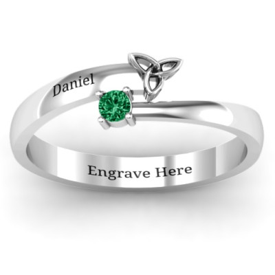 Celtic Solitaire Bypass Ring - Handmade By AOL Special