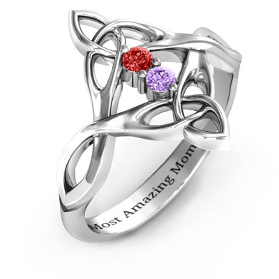 Celtic Sparkle Ring with Interwoven Infinity Band - Handmade By AOL Special