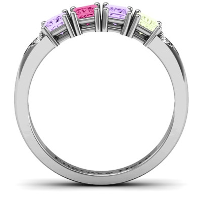 Classic 2-7 Princess Cut Ring with Accents - Handmade By AOL Special