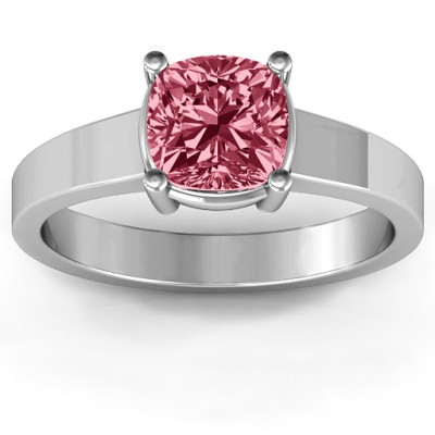 Cushion Cut Solitaire Ring - Handmade By AOL Special