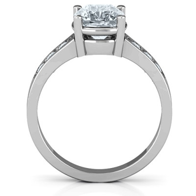 Cushion Cut Solitaire with Accents Ring - Handmade By AOL Special