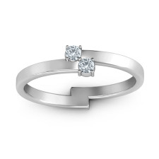 Diagonal Dazzle Ring: Personalized Birthstone Jewelry | AOL Special