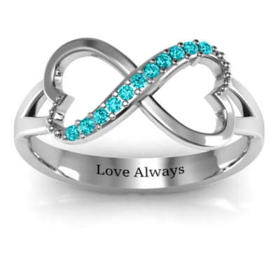 Double Heart Infinity Ring with Accents - Handmade By AOL Special
