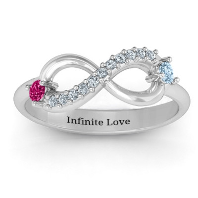 Double Stone Infinity Accent Ring - Handmade By AOL Special