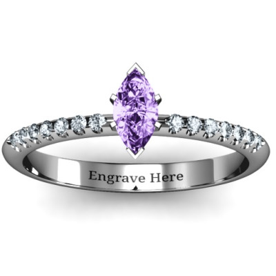 Elegant Marquise with Accent Band Ring - Handmade By AOL Special