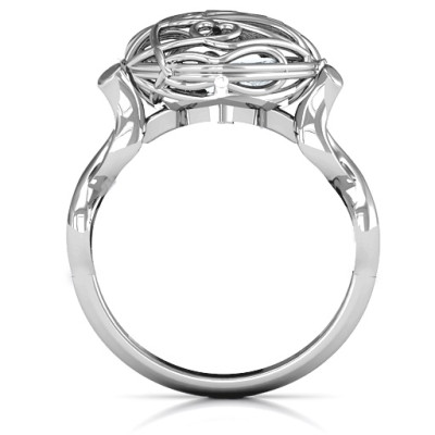 Encased in Love Caged Hearts Ring with Infinity Band - Handmade By AOL Special