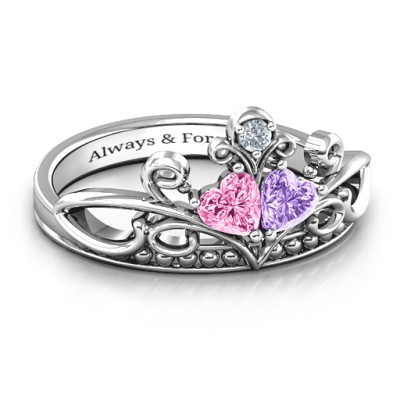 Ever Enchanted Double Heart Tiara Ring - Handmade By AOL Special