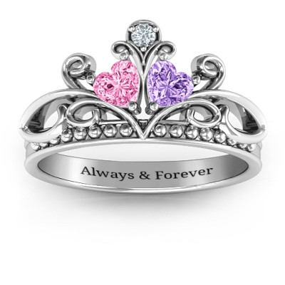Ever Enchanted Double Heart Tiara Ring - Handmade By AOL Special