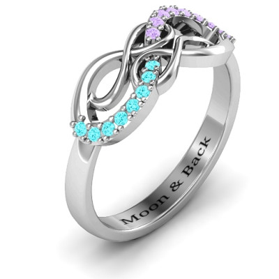 Everlasting Infinity Ring with Gemstones - Handmade By AOL Special