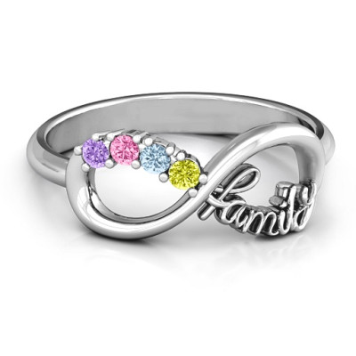 Family Infinite Love with Stones Ring - Handmade By AOL Special