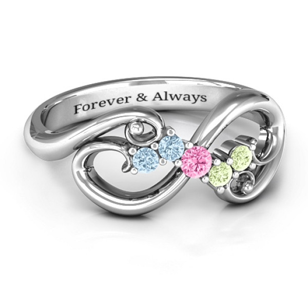 Flourish Infinity Ring with Gemstones - Handmade By AOL Special