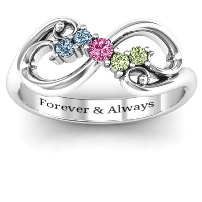 Flourish Infinity Ring with Gemstones - Handmade By AOL Special