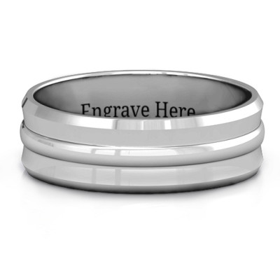 Forge Bevelled and Banded Men's Ring - Handmade By AOL Special