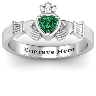 Heart Stone Claddagh Ring - Handmade By AOL Special