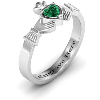 Heart Stone Claddagh Ring - Handmade By AOL Special