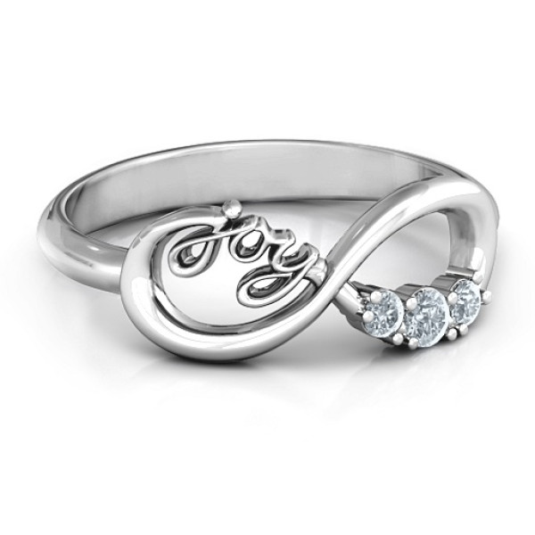 Joy Infinity Ring with 3 Stones - Handmade By AOL Special
