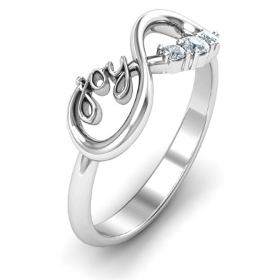 Joy Infinity Ring with 3 Stones - Handmade By AOL Special