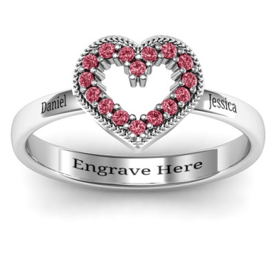 Love Story Heart Accent Ring - Handmade By AOL Special