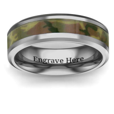 Men's Camouflage Tungsten Ring - Handmade By AOL Special