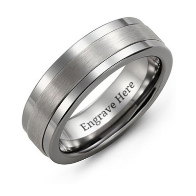 Men's Plain Centre Tungsten Band Ring - Handmade By AOL Special