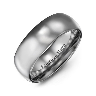 Men's Polished Tungsten Dome 8mm Ring - Handmade By AOL Special