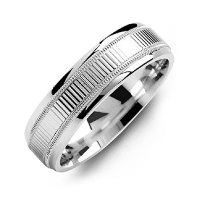 Ridged Men's Ring with Milgrain Edges - Handmade By AOL Special