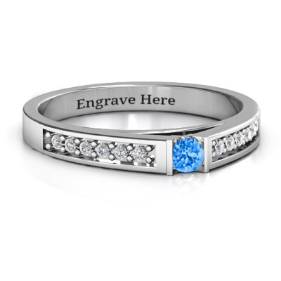 Solitaire Bridge Ring with Shoulder Accents - Handmade By AOL Special