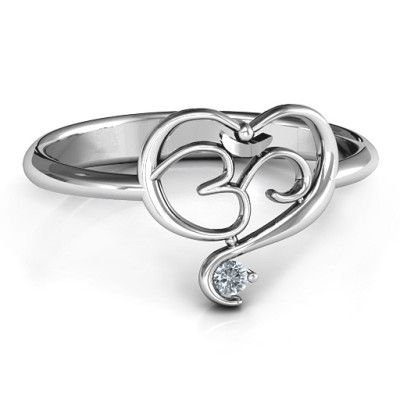 Spiritual Heart Om Ring - Handmade By AOL Special