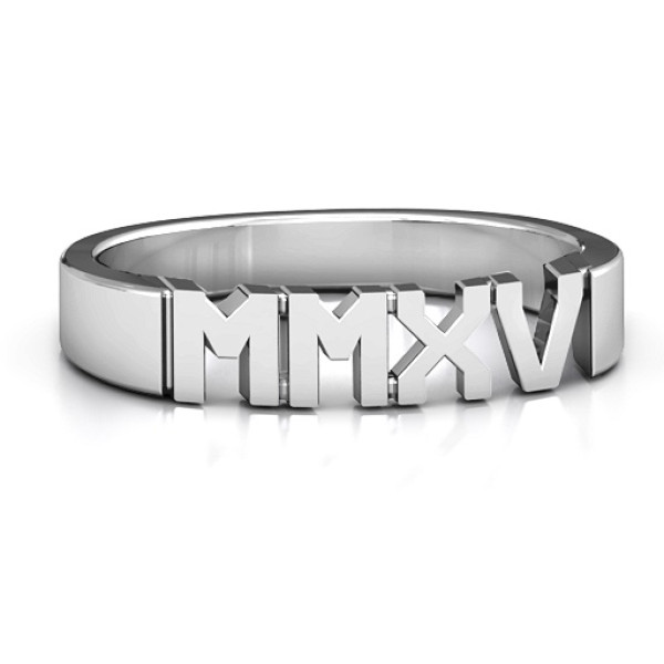 Sterling Silver 2015 Roman Numeral Graduation Ring - Handmade By AOL Special