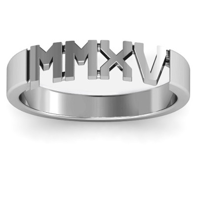 Sterling Silver 2015 Roman Numeral Graduation Ring - Handmade By AOL Special