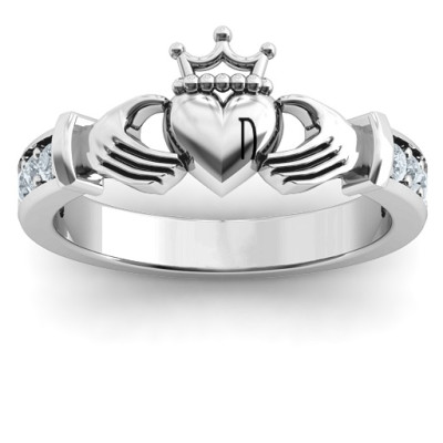Sterling Silver Classic Claddagh Ring with Accents - Handmade By AOL Special