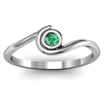 Sterling Silver Curved Bezel Ring - Handmade By AOL Special