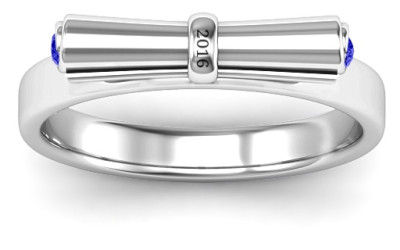 Sterling Silver Diploma Scroll Graduation Ring | Personalized Craftsmanship