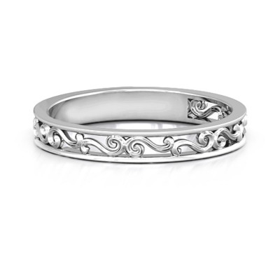 Sterling Silver Filigree Band Ring - Handmade By AOL Special