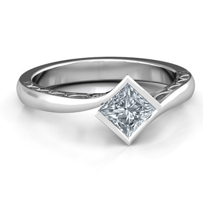 Sterling Silver Krista Princess Cut Ring - Handmade By AOL Special
