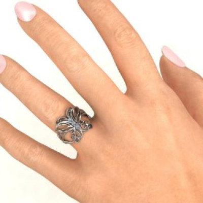 Sterling Silver Precious Butterfly Ring - Handmade By AOL Special