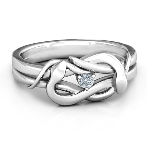 Sterling Silver Snake Lover's Knot Ring - Handmade By AOL Special