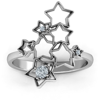 Sterling Silver Sparkling Constellation Ring - Handmade By AOL Special