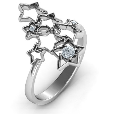 Sterling Silver Sparkling Constellation Ring - Handmade By AOL Special