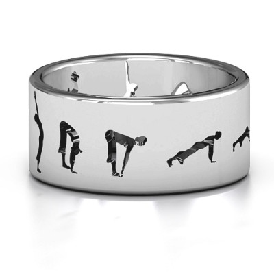 Sterling Silver Sun Salutation Pose Ring - Handmade By AOL Special