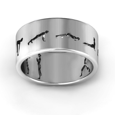 Sterling Silver Sun Salutation Pose Ring - Handmade By AOL Special