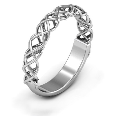 Sterling Silver Woven in Love Ring - Handmade By AOL Special