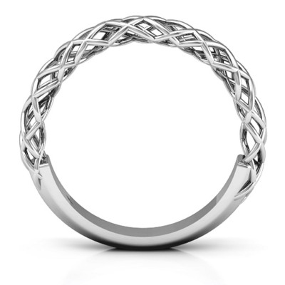 Sterling Silver Woven in Love Ring - Handmade By AOL Special