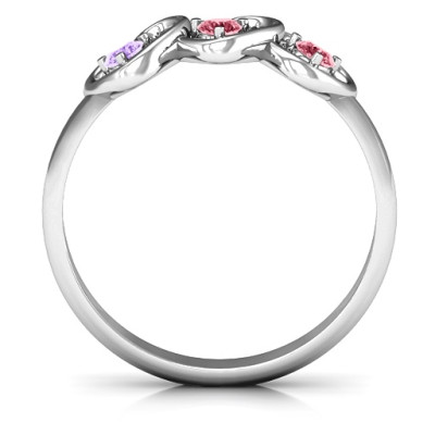 Three's Company Triple Heart Gemstone Ring - Handmade By AOL Special