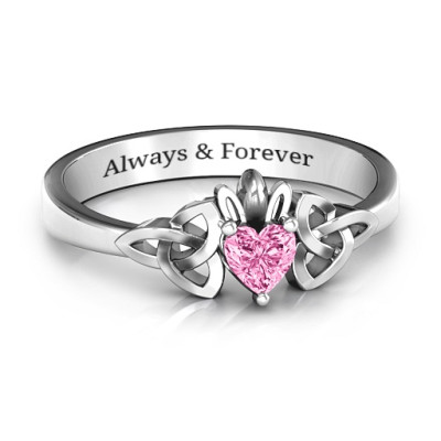 Trinity Knot Heart Crown Ring - Handmade By AOL Special
